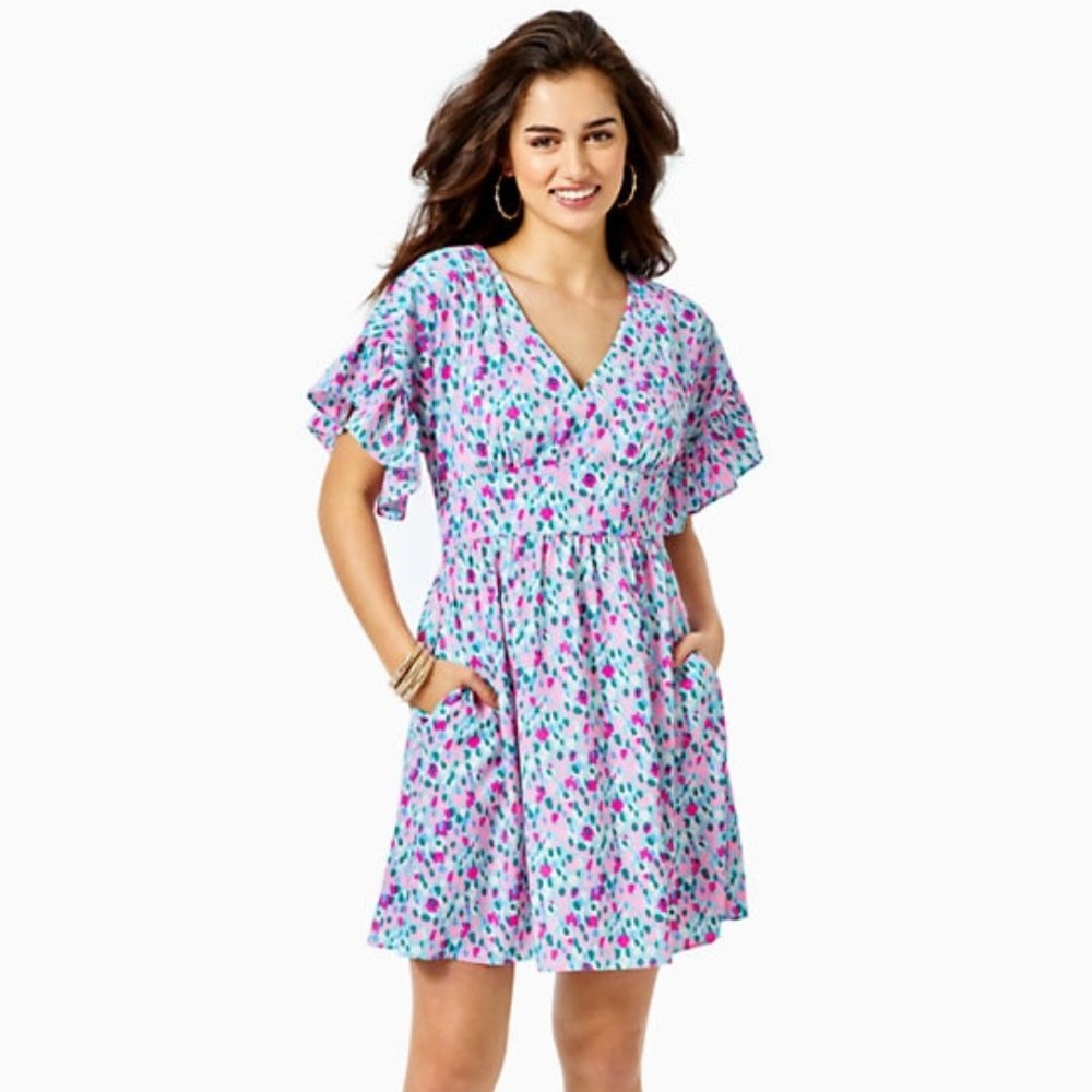 Lilly Pulitzer Hottie Dottie Lined Blaire Stretch Dress NWT Size 14